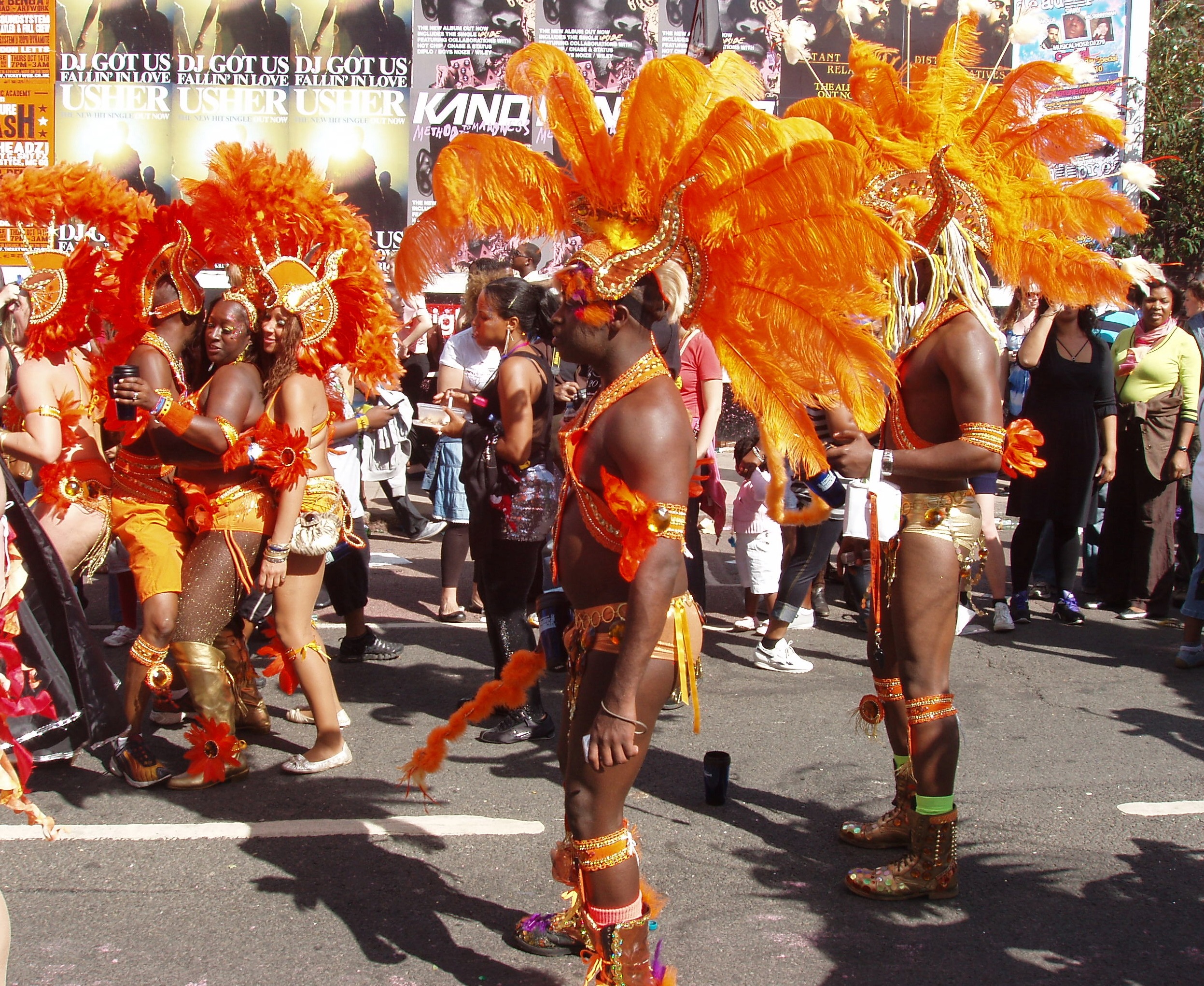 Notting Hill Carnival dancers in costume