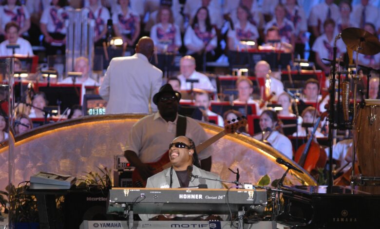 Stevie Wonder performing in Washington, D.C.